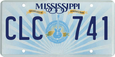 MS license plate CLC741