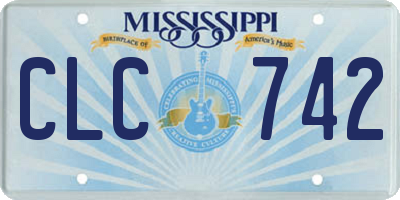 MS license plate CLC742