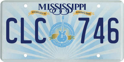 MS license plate CLC746