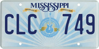 MS license plate CLC749