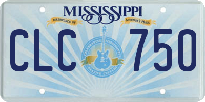 MS license plate CLC750