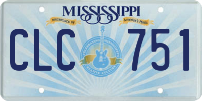 MS license plate CLC751