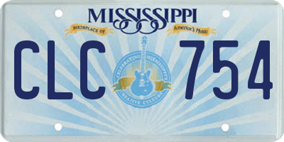 MS license plate CLC754