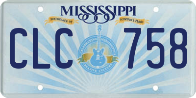 MS license plate CLC758