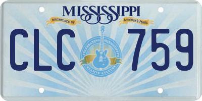 MS license plate CLC759