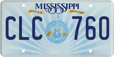 MS license plate CLC760