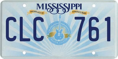 MS license plate CLC761