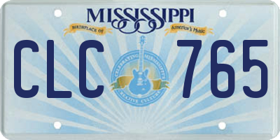 MS license plate CLC765