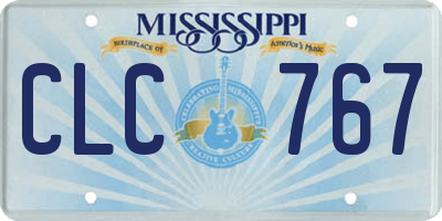 MS license plate CLC767