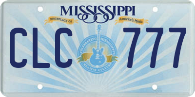 MS license plate CLC777