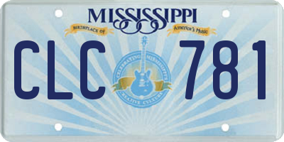 MS license plate CLC781