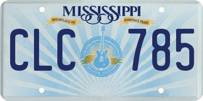 MS license plate CLC785