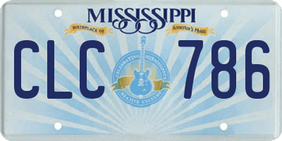 MS license plate CLC786
