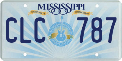MS license plate CLC787