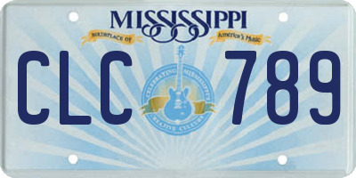 MS license plate CLC789