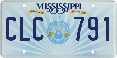 MS license plate CLC791