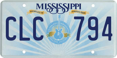 MS license plate CLC794