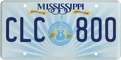 MS license plate CLC800
