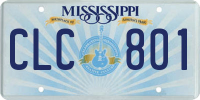 MS license plate CLC801