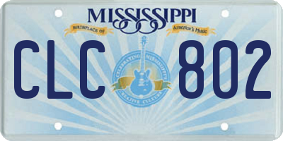 MS license plate CLC802