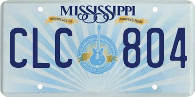 MS license plate CLC804
