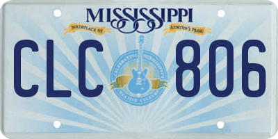 MS license plate CLC806