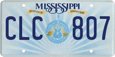 MS license plate CLC807