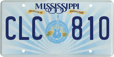 MS license plate CLC810