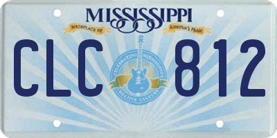 MS license plate CLC812