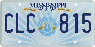 MS license plate CLC815