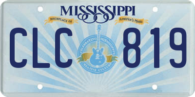 MS license plate CLC819