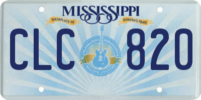 MS license plate CLC820