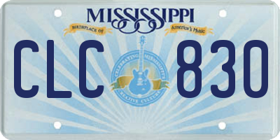 MS license plate CLC830