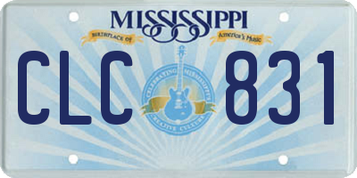 MS license plate CLC831