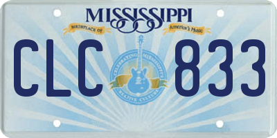 MS license plate CLC833