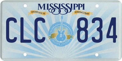 MS license plate CLC834