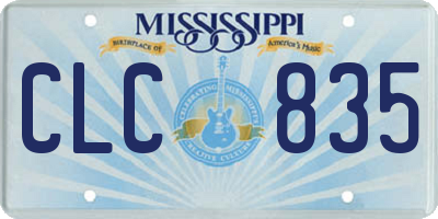 MS license plate CLC835