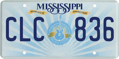 MS license plate CLC836