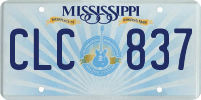 MS license plate CLC837