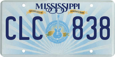 MS license plate CLC838