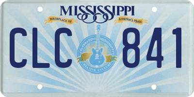 MS license plate CLC841
