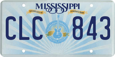 MS license plate CLC843