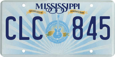 MS license plate CLC845