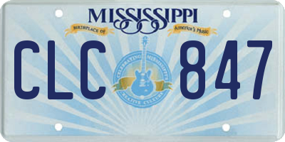 MS license plate CLC847