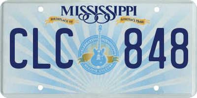 MS license plate CLC848