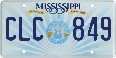 MS license plate CLC849