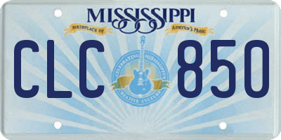 MS license plate CLC850