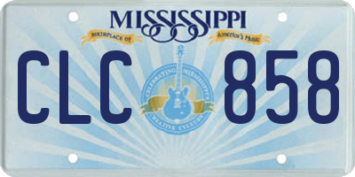 MS license plate CLC858