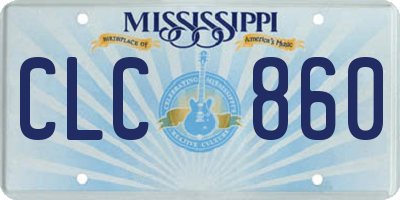 MS license plate CLC860