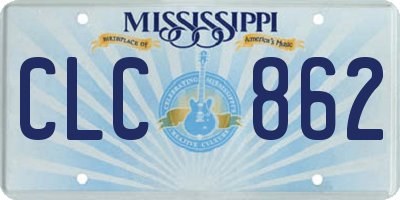 MS license plate CLC862
